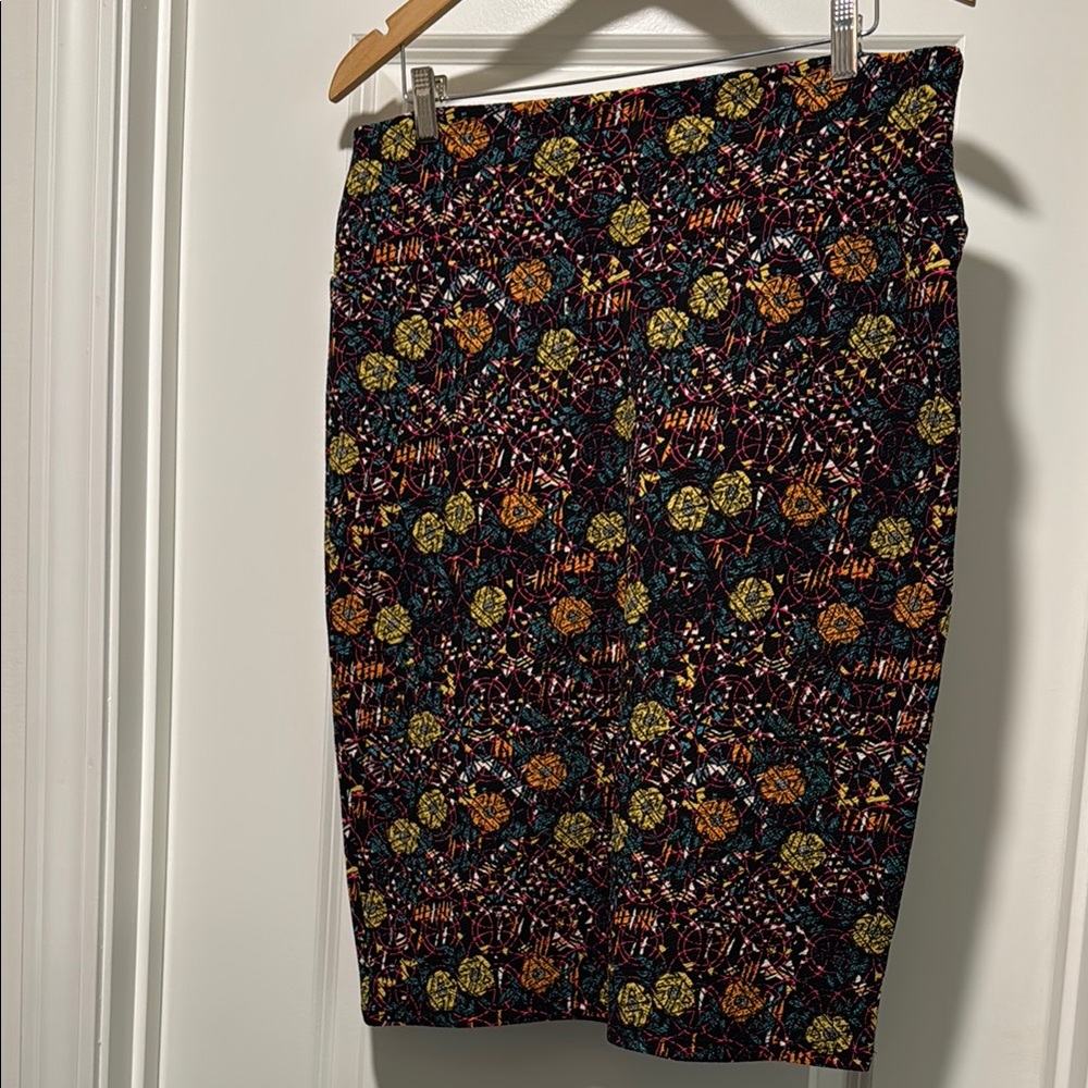 LuLaRoe Yellow and Orange Pencil Skirt Knee-Length Work